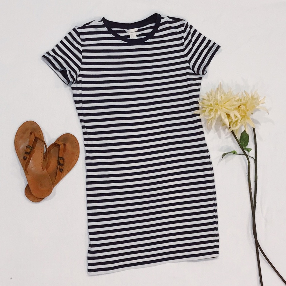 H&M Straight Striped T Shirt Dress